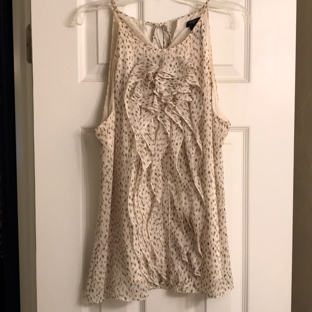 ANN TAYLOR Patterned top with ruffling - 6